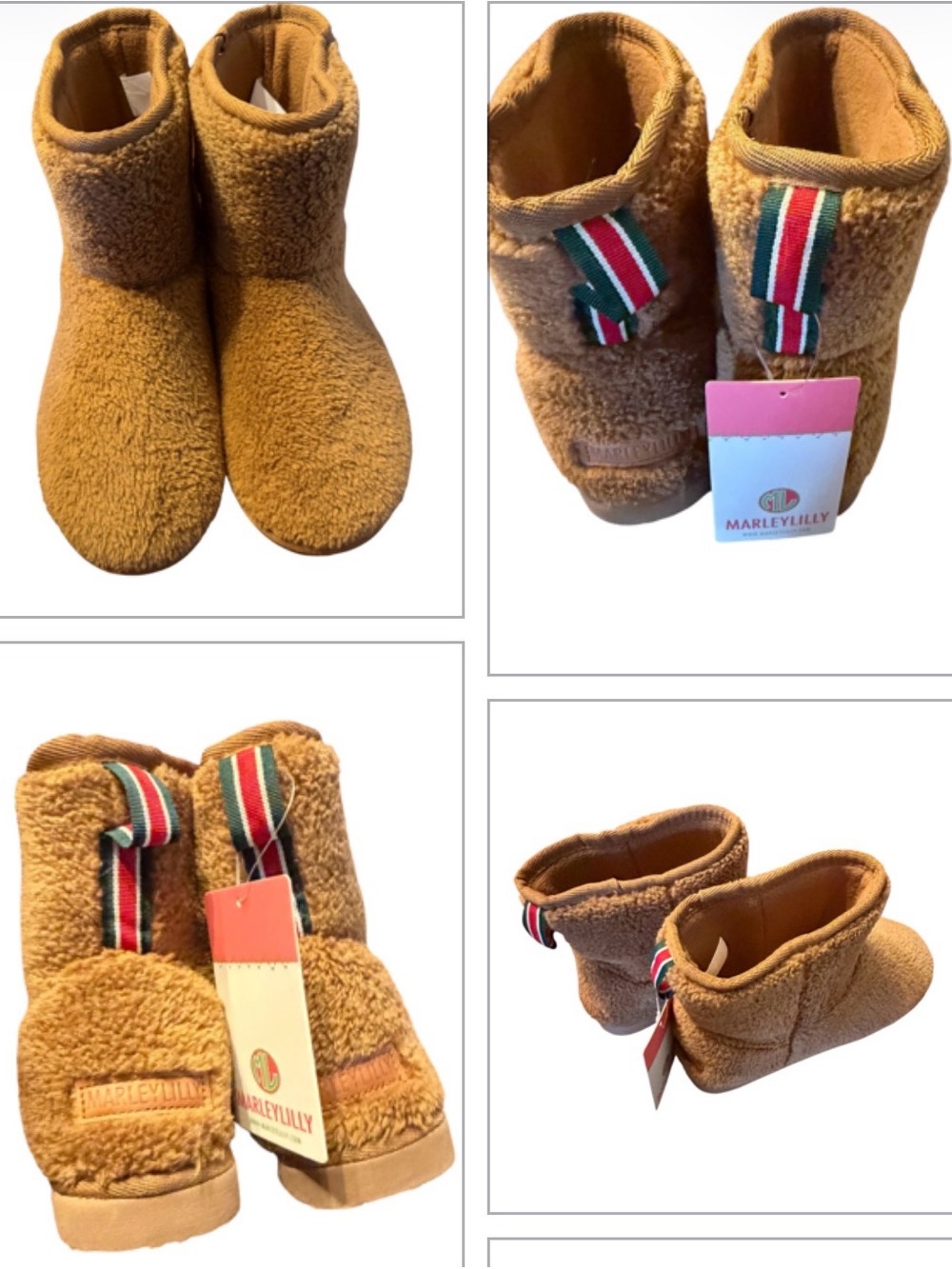MarleyLilly Women's Tan Sherpa Ankle Booties